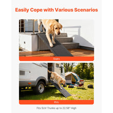 SucceBuy Dog Ramp for Cars Folding Pet Ramps for Dogs Pet Stair Ramp with Non-Slip Oxford Fabric Portable Dog Car Ramps for SUV