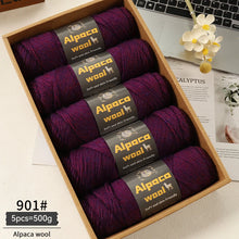 500g Alpaca Wool 245 Chunky Knitting Yarn Multi-Color Autumn and Winter Fashionable Gift for Men and Women DIY Knitting Material Kit for Warm Sweaters, Coats, Scarves, Hats, Gloves, Leg Warmers, Knee Pads Yarn Balls 5Pcs/Pack