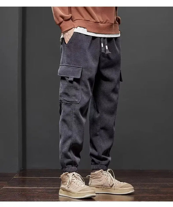 Pantalones casuales de hombre de primavera y otoño de nuevo estilo con cintura elástica, elásticos, rectos, con cordón, harem, para trotar, deportivos, largos, para hombre