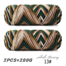 2 PCs Colorful 5-strand Dyed Milk Cotton Baby Sweater Yarn Self Woven Scarf Medium Thick Handmade DIY Woven Crochet Material Bag