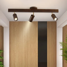 2025 Nordic Walnut Wood Ceiling Chandelier For Living Room Dining Room Aisle Entrance Corridor Lamps With Spotlights For Wall Pi