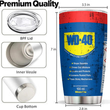 20Oz Stainless Steel vacuum Tumbler WD40 Engine Oil filter print Car Cup with Straw and Lid for Cold Hot Drink mug Engineer Gift