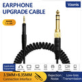 Cable de extensión en espiral para auriculares con conector de 3.5 mm + 6.35 mm a 2.5 mm para SENNHEISER HD6 HD7 HD8 HD515 HD518 HD558 HD598