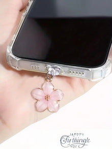 Sakura Flower Phone Dust Plug Pendant for iPhone and Type-C Charging Ports - image 6
