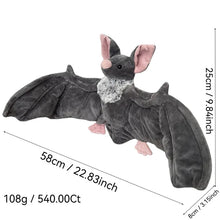 Peluche de murciélago gris de 25 cm, adorable y suave, ideal como decoración para el hogar, regalo de cumpleaños o Navidad para niños