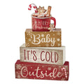 Christmas Tiered Tray Decor Creative Wooden Festive Text Stacked Block Ornaments for Party Home Festival