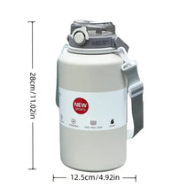 Termo de acero inoxidable de gran capacidad de 2000 ml, botella de vacío portátil, vaso aislado con cuerda, taza térmica para el hogar y exteriores