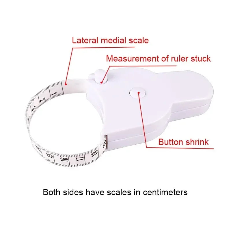 Auto Lock 150cm Medical Body Fat Tape Measure Centimeter Scale Sewing Ruler for Clinic Weight Monitoring