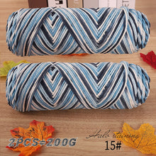 2 PCs Colorful 5-strand Dyed Milk Cotton Baby Sweater Yarn Self Woven Scarf Medium Thick Handmade DIY Woven Crochet Material Bag