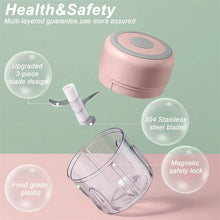 Electric Mini Garlic Chopper  Portable Cordless Vegetable Blender, Onion Mincer with USB Charging for Baby Food, Chili, Herbs