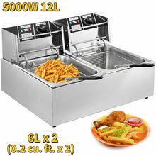 SucceBuy 12L Electric Deep Fryers Dual Tanks for Fast Food Restaurant or Camping Picnic Fried Chicken Frying Chips French Fries