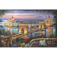 GATYZTORY 40x50cm Framed Painting By Numbers Handpainted City Bridge Landscape Paint By Number Acrylic Draw Canvas Crafts
