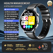 2025 New NFC+ECG+PPG Health Smart Watch BMI Fat Heart Rate Blood Pressure Watch 380mAh BT Call IP68 Waterproof Sports Bracelet