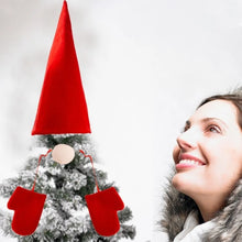 Red Christmas Tree Top Decorations Cute Creative Hat Nose Gloves Set Decor Props Funny Xmas Tree Top Hat Home Decor