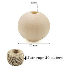 Wood Beads 100PCS 16/20mm  Natural Round Wooden Beads Unfinished Wooden Spacer Beads for Making Decorations and DIY Crafts
