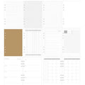 Sharkbang A5 Refill Notebook, 45 Sheets 6 Holes Notebook Index Papers, Gird/Line/Blank/Monthly Memo Pads, School Supplies