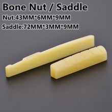 6 String Real Guitar Bone Nut 42*6*9MM/43*6*9MM and 72*3*9mm/72*3*12mm Bridge Saddle  Bone for acoustic/ LP electric guitar