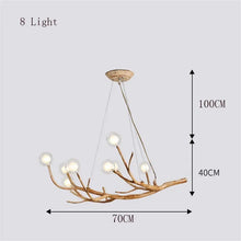 Modern Nordic Retro LED Chandelier For Living Bedroom Tree Branch Art Ceiling Pendant Lights Brown Antique Hanging Lamp Decor Li