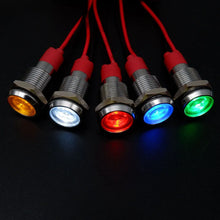 1pcs Metal Indicator Light 6mm 8mm 10mm 12mm LED Light Black Silver  with Wire 3V 5V 6V 12V 24V 110V 220V Red Yellow Blue Green