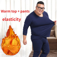 Conjunto de ropa interior térmica de invierno para hombre, talla 6XL, forro polar para mantener el calor, calzoncillos largos, holgados, elásticos, ropa de estar por casa y pijama.