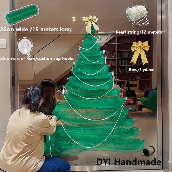 Christmas Decoration Diy Glass Home Christmas Tree Window Shop Floor-to-ceiling Window Atmosphere Home Wedding Scene Layout