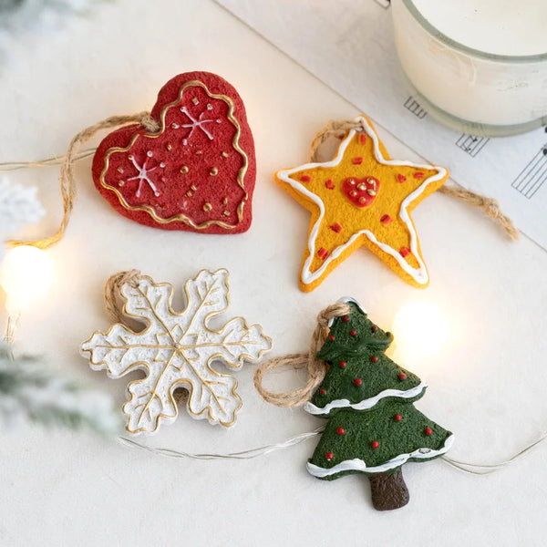Adornos de Navidad para árbol 2025, colgantes de resina para decoración del hogar, juguetes DIY para niños, regalos, joyería artesanal hecha a mano