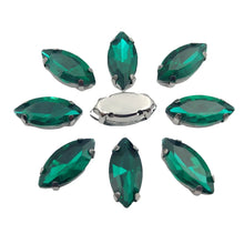 Horse Eye Shape Glass Rhinestones With Claw Marquise Sew On Stone Strass Diamond Silver Metal Base Crystals For Needlework