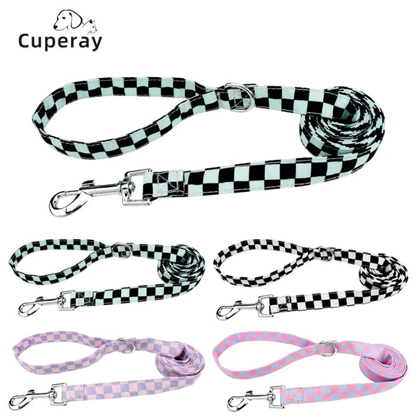 Fashion Checkerboard Pattern Pets Dog Leashes,Buckle-Down Safe Leash Outdoor Pet Walking Leashes  for Small Medium Dogs And Cats