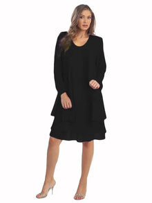 2 Pieces Chiffon Dress Set Women Casual Long Sleeve Solid Cardigan Dress Elegant Wedding Evening Party Dresses Clothing Vestidos