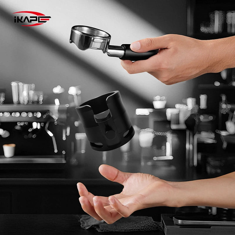 IKAPE Adjustable Portafilter Holder Tamping,51/54/58MM Espresso Tamping Station,With Non-slip Silicone Base,Coffee Accessories