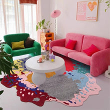 Art Living Room Carpet Irregular Color IG Bedroom Bedside Rug Round Large Area Splash Ink Creative Coffee Table Mat Ковер Tapete