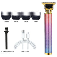 Men's T9 Vintage Carving Hair Clipper Portable USB Cleaning Barber Hair Cutting Machine Professional Hair Trimmer Boyfriend Gift