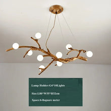 Modern Nordic Retro LED Chandelier For Living Bedroom Tree Branch Art Ceiling Pendant Lights Brown Antique Hanging Lamp Decor Li