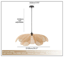2025 Rattan Weaving Hanging Lamps For Ceiling Wicker Lamp Petals Pendant Lights Flower Japan Style Chandelier Loft Home Decorati