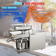 SUSWEETLIFE M9 Nueva prensa de aceite de acero inoxidable, comercial y doméstica, pequeña, totalmente automática, para prensado en caliente y en frío, de bajo ruido