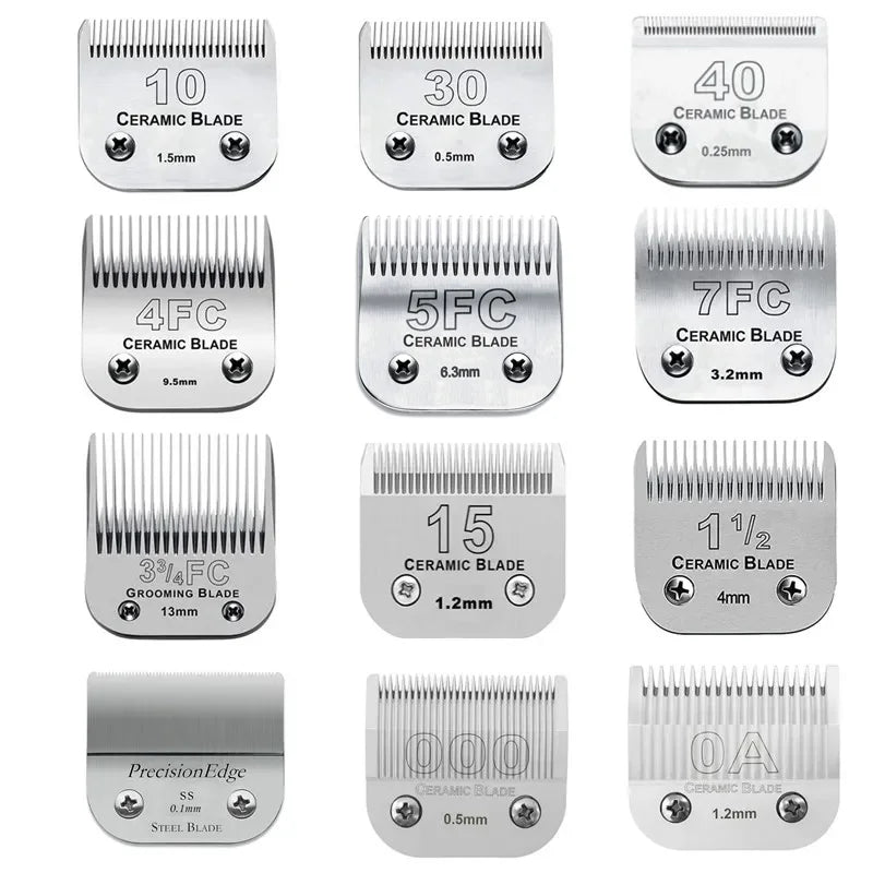 Detachable Pet Dog Grooming Clipper Ceramic Edge Blade Compatible with most Andis,Oster A5,Wahl KM10 Series Clippers