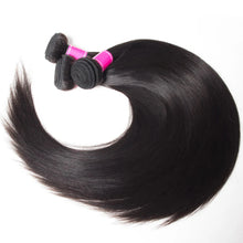Straight Human Hair Bundles Remy Brazilian Hair Weave Bundles 3PCS Natural Black 14-30 Inch Hair Extensions