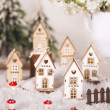Wooden Log House Christmas Tree Ornaments, Set of 3 Printed Hanging Decorations - image 5