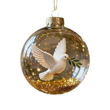 Christmas Clear Ball Ornaments Natures Birds Crystals Glass Set Hanging For Decor Set Xmas Tree Holiday Party Home Decoration
