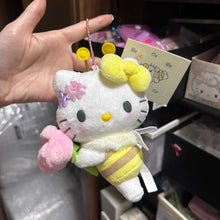 garden little bee series kitty Honey Bee plush toy keychain Cartoon flower kitty cat Soft Stuffed doll bag charm