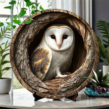 Round Wooden Bird Wall Plaque, 20cm Vintage Print for Home and Garden Decor - image 4