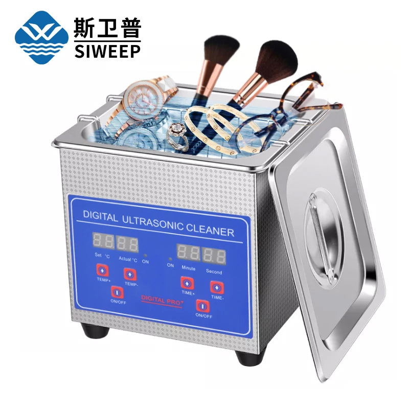 0.8L 1.3L Tabletop Digital Ultrasonic Cleaning Machine Stainless Steel Basket Dental Jewelry Ultrasound Cleaner Home Appliance