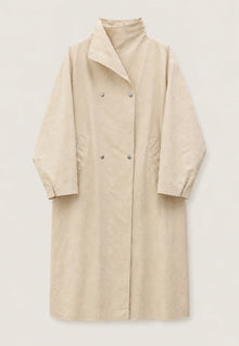 Women Autumn Long Trench Coat Chic Stand Collar Button Batwing Sleeve Oversize Jacket Fashion High Street Windproof Loose Outfit