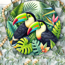 Round Wooden Bird Wall Plaque, 20cm Vintage Print for Home and Garden Decor - image 8