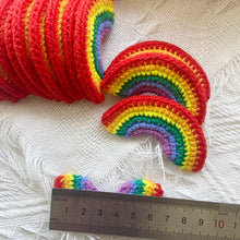 Hand-knitted Crochet Rainbow Hair Clips Cotton Wool Cap, Sweater Canvas Bag Decoration, Clothing Patch Accessories, 5 Pcs, 10Pcs