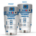 20Oz R2-D2 Robot Print Stainless Steel Vacuum Double Walled Insulated Tumbler with Straw and Lid Keep Cold Hot drink Car Cup