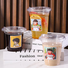 10 vasos de plástico sin pajita, de boca ancha para beber directamente, vasos de café desechables transparentes, adecuados para batidos, bebidas frías y leche