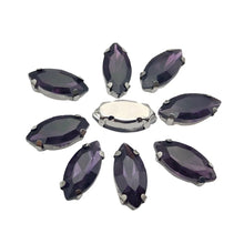 Horse Eye Shape Glass Rhinestones With Claw Marquise Sew On Stone Strass Diamond Silver Metal Base Crystals For Needlework