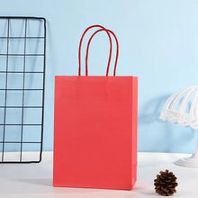 6 Pieces Colorful Gift Bags with Handles Candy Color Kraft Paper Bags for Wedding, Birthday, Party Supplies and Gifts