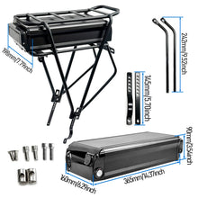 Rear Rack Battery Case 78pcs 21700 Cells EBike Battery Box 36V 48V 52V Ebike Downtube Case With Rear Rack